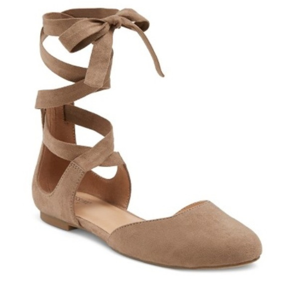 Mossimo Supply Co. Shoes - Mossimo Taupe Lace Up Ballet Flats/Sandals